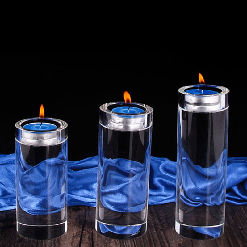 K9 luxury crystal candle holders candlelight dinner decorated glass candle holder Wedding candle stand cylinder candlestick