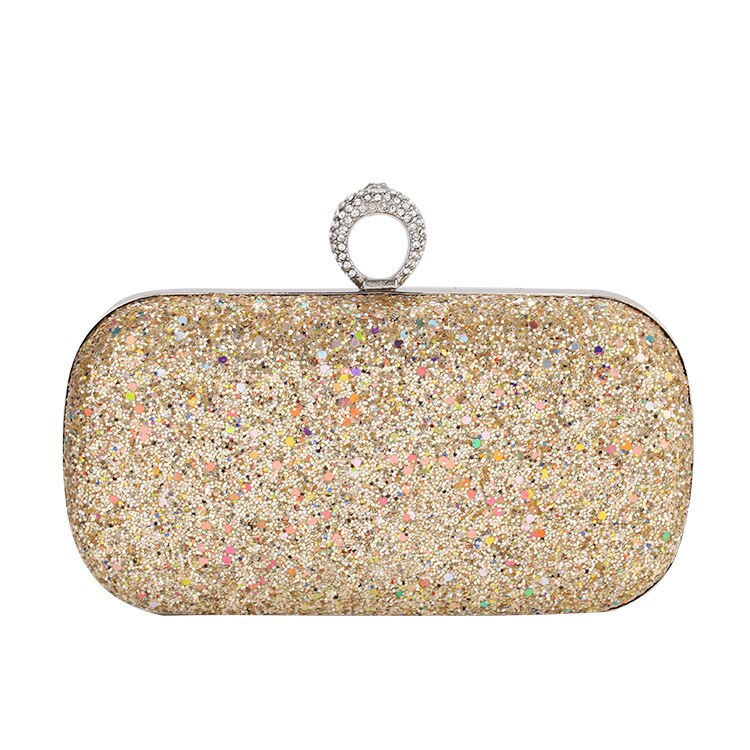 Bolsa feminina estilo europeu fosco lantejoulas evneing bolsa feminina corrente fashion bolsa carteiro bolsa feminina ouro rosa bolsa de celular: Dourado