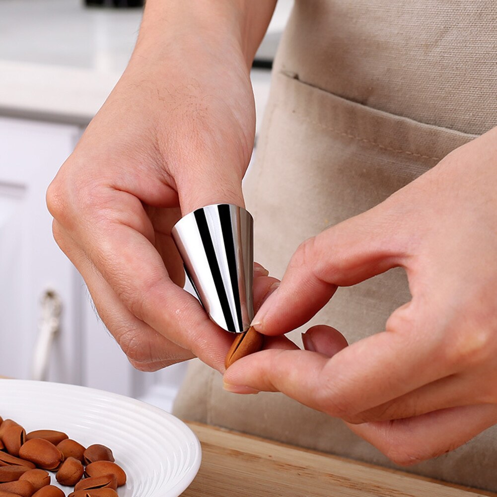 1 Uds protección para dedo mano Protector de cuchillo dedo herramienta de protección de acero inoxidable herramientas de cocina