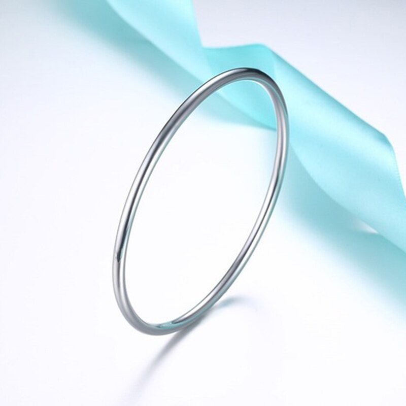 Hoge Gepolijst Simple Bangle Voor Vrouwen Rvs Handgemaakte Sieraden Verjaardagscadeaus