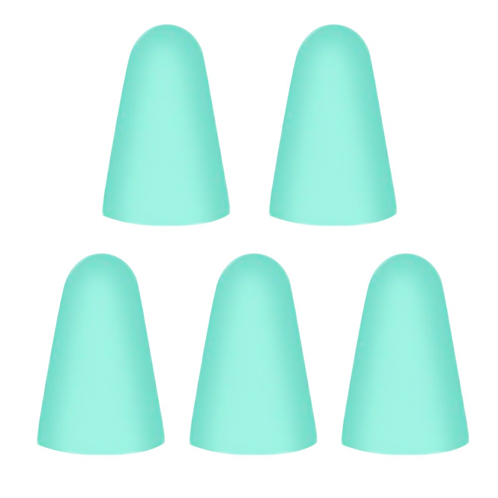 5/8PCS Silicone Writing Nib Tip Non-slip Protective Cover Case for Apple Pencil 1st 2nd iPencil Touchscreen Stylus Pen Nib Cover: 5PCS Green