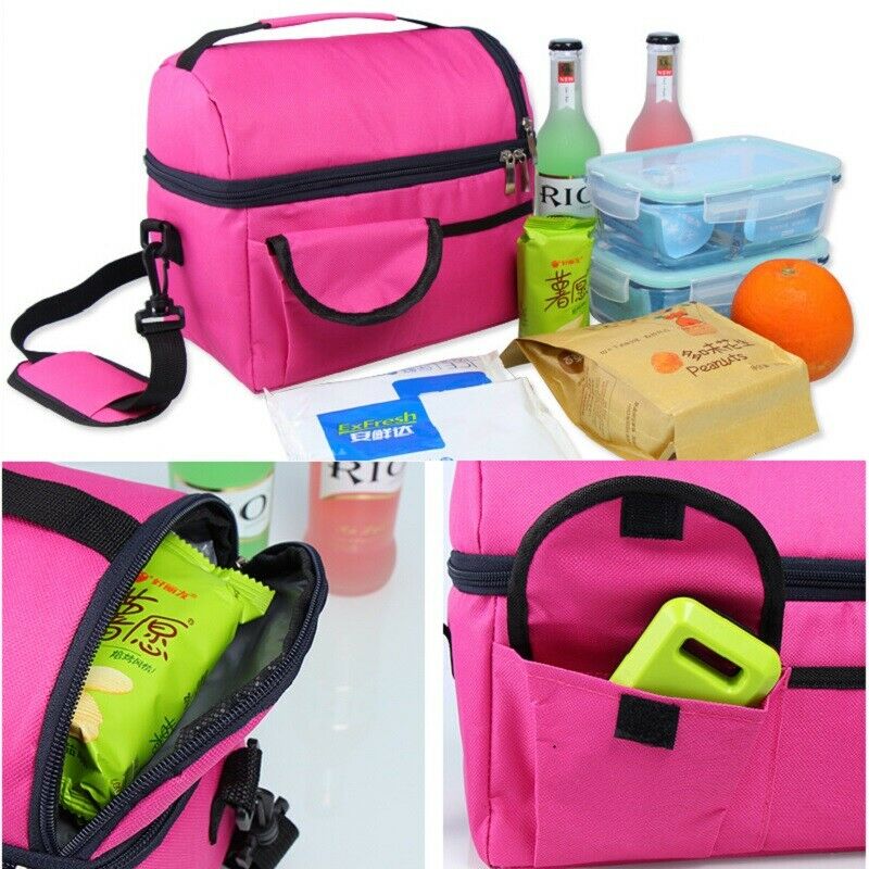 8L Insulated Lunch Box Tote Men Women Travel Cold Food Cooler Thermal Bag