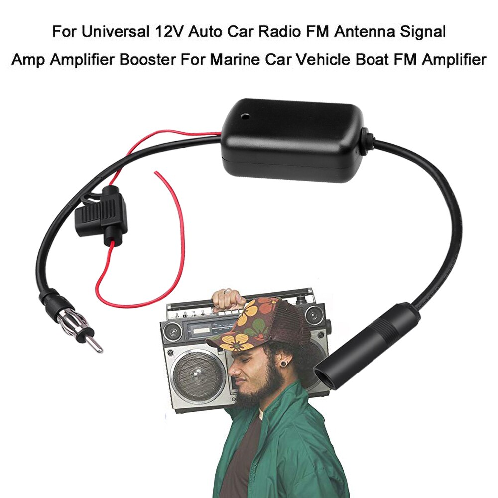 Antena aérea para coche, amplificador de señal de Radio Universal para automóvil ANT-208, amplificador de antena FM/AM, montaje en parabrisas