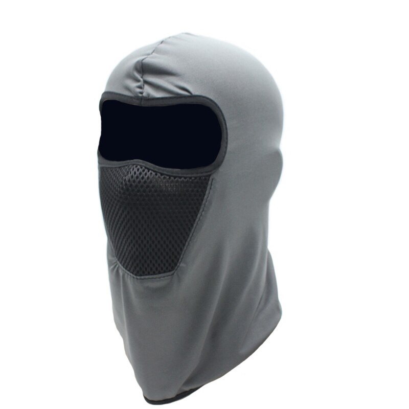 Cagoule moto masque complet plus coupe-vent respirant cyclisme Ski bouclier Anti-UV hommes soleil chapeaux: Gris