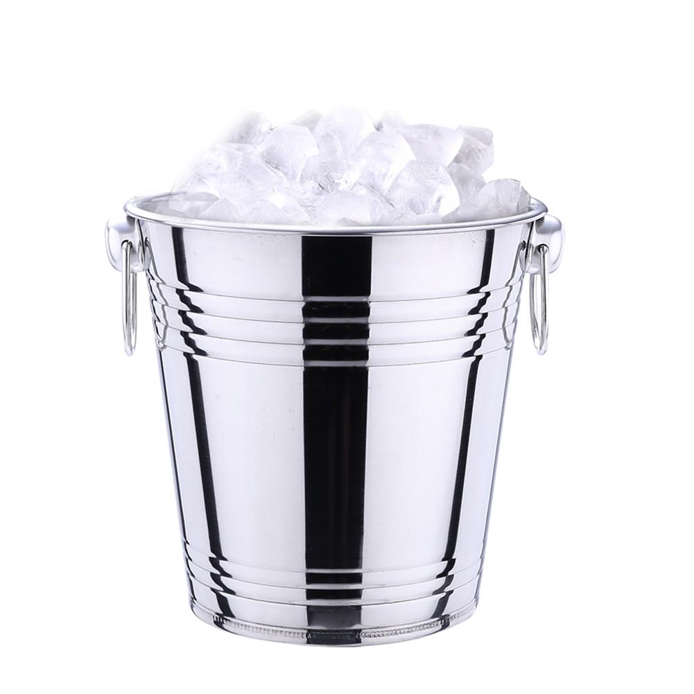 Cubo aislado para hielo de acero inoxidable Premium para champán, vino y cerveza. Bañeras y cubos de Metal para bebidas, para fiestas, bebidas