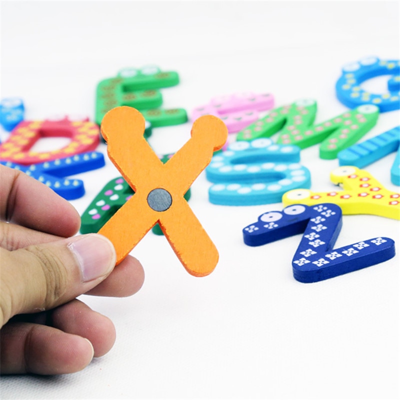 26 stks/partij Kids grote Houten Alfabet Ambachten Kids Speelgoed Educatief Scrabble Letters Kleurrijke Craft Jigsaw Puzzels Speelgoed