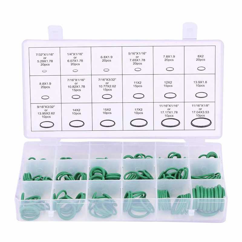 Kit de juntas tóricas de caucho de nitrilo para compresor de aire acondicionado de coche, juego de juntas de sellado, 270 Uds.: Verde