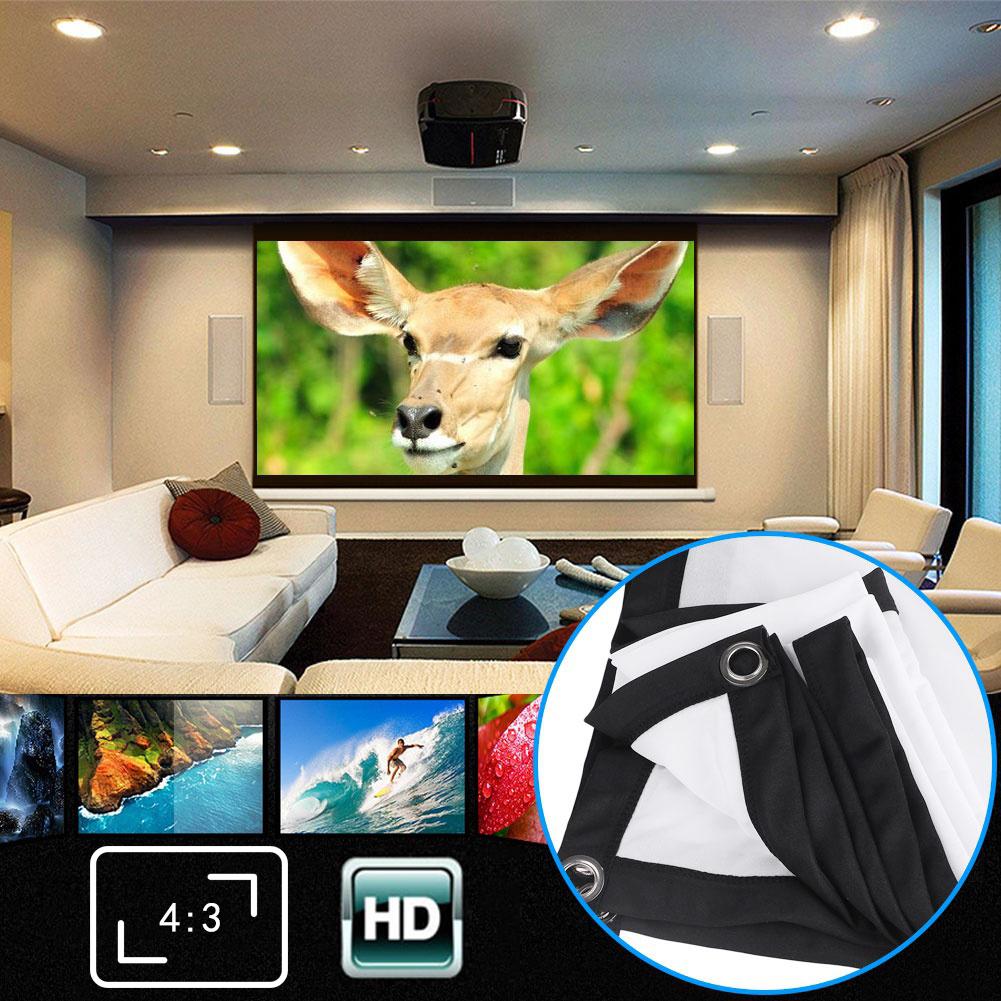 4/3 Fabric Fast Fold Table Hanging Projection Screen Curtain for HD 3D LED Home Theater Smart Movie Projection Screens Display