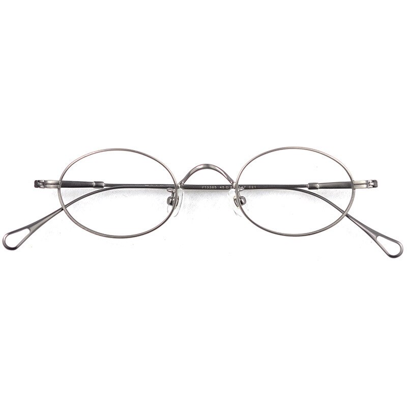 Ren titan glasögonbåge retro dam handgjord oval glasögonbåge ultralätt herrglasögon utan linser: 4