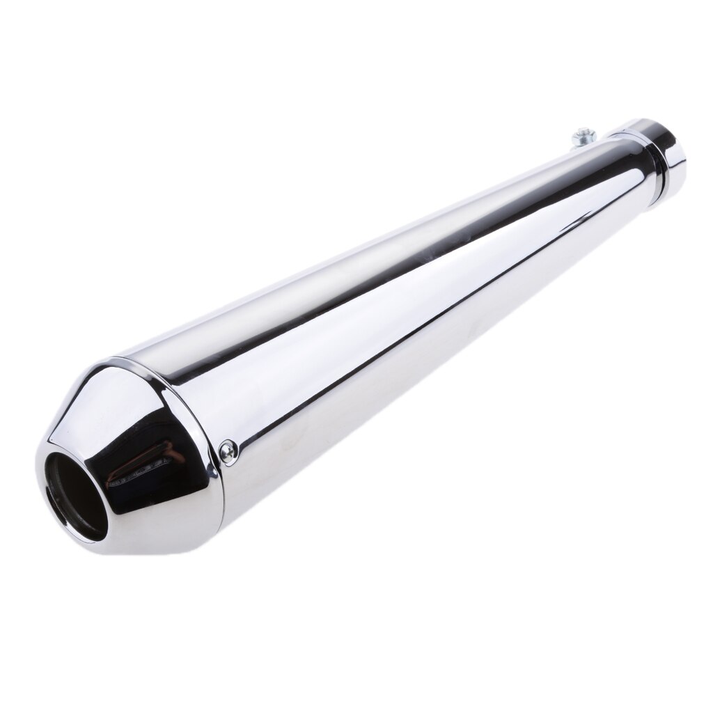 Universal Chrome Tapered Shorty Motorcycle Modified Exhaust Pipe Muffler Baffles For Motorcycle Silver