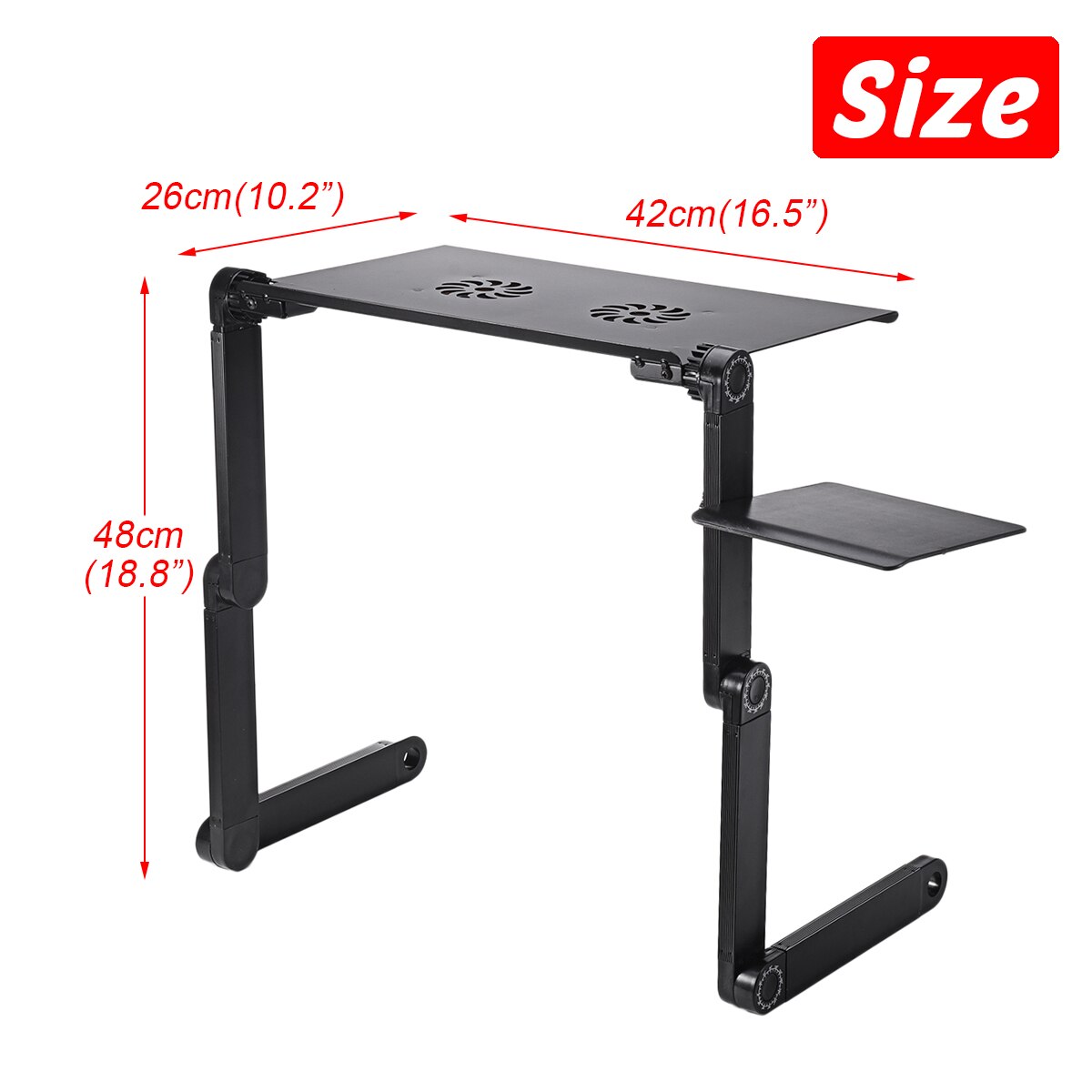 Aluminium Laptop Tafel Vouwen Notebook Desktop Stand Met 2 Koelventilator Bed Laptop Lade Bureau Studie Bureau