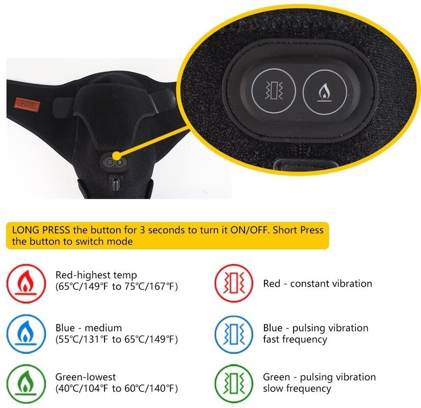 Massaging Shoulder Heat Therapy Wrap Heating Pad for Muscle Pain Relief, Frozen Shoulder, Bursitis, Tendonitis, Rotator Cuff