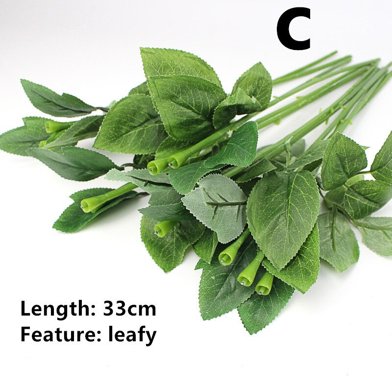 (5pcs /lot) Green Artificial Flower Stems Pole Flower Branch For Atificial Flower Head Accessory Diy Rod Material: C-33cm