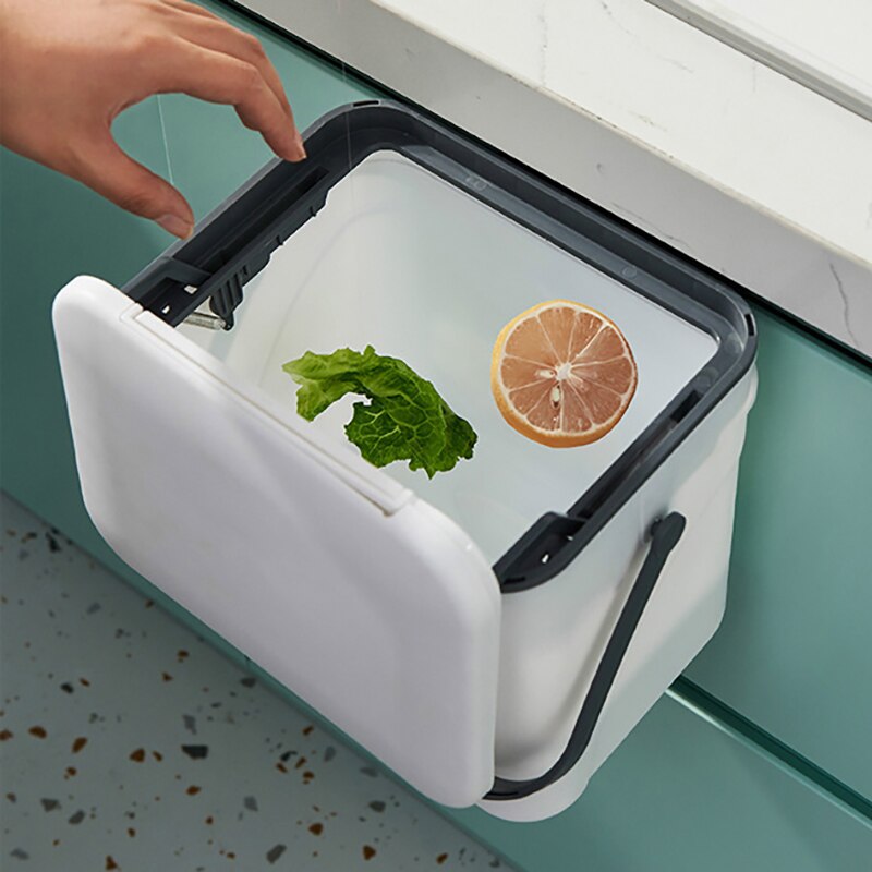 Wall Mounted Trash Can Kitchen Waste Bin Kitchen Cabinet Door Hanging Trash Bins Recycle Rubbish Bin for Kitchen Home Dustbin
