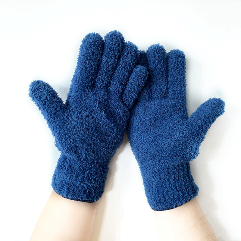 Car Wash Microfiber Dust Removal Gloves Coral Fleece Gloves Clean Five-finger Housework Water Absorbent Dry Hair Gloves: 08