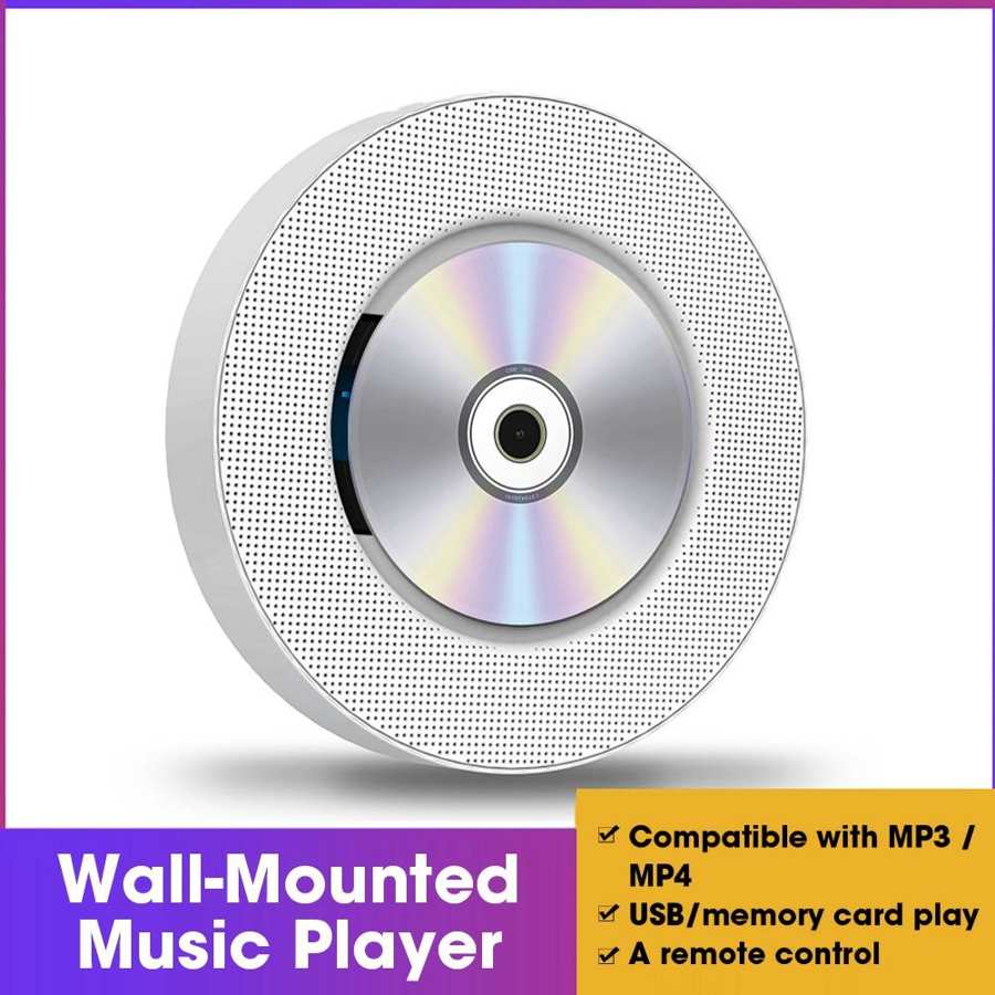 YR-Q100 Bluetooth Wall-Mounted CD Player Music Player Alarm Home Support USB Memory Storage Card Play US Plug