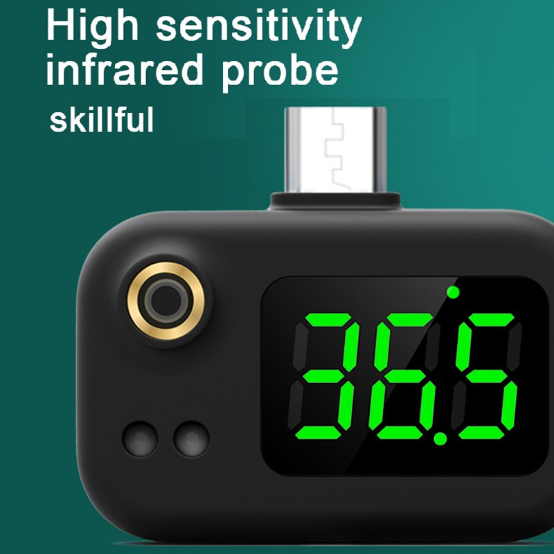 Mobile Phone USB Smart Thermometer Non-contact Infrared Thermometer Electronic Thermometer LCD Display For IPhone/Android