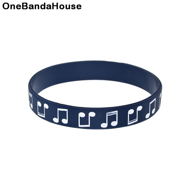 Obh 1 Pc Desig Muziek Opmerking Silicone Rubber Armband Volwassen Grootte 5 Kleuren