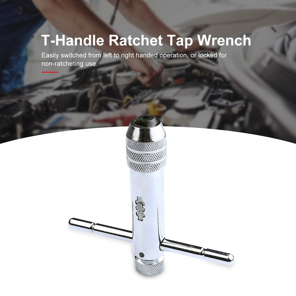 Adjustable T-Handle Ratchet Tap Wrench Machinist Tool Twisted Wire Tapping Hand Tap Wrench T-shape Tap Hinge Hand Tool
