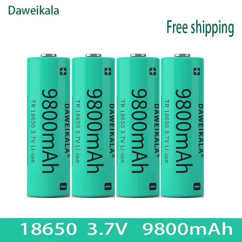 18650 3.7v 9800 mah ladattava akku taskulampun taskulampun ajovalaisimen litiumioniakulle: Valkoinen