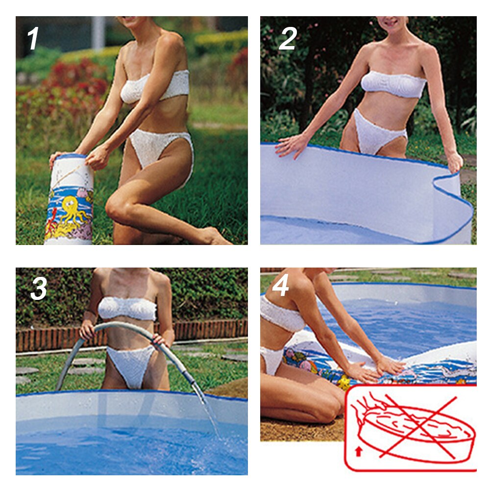 Przenośny, wolny od inflacji, twardy plastikowy basen, składany basen, rodzinny basen, okrągły basen dla niemowląt, dzieci, dorośli