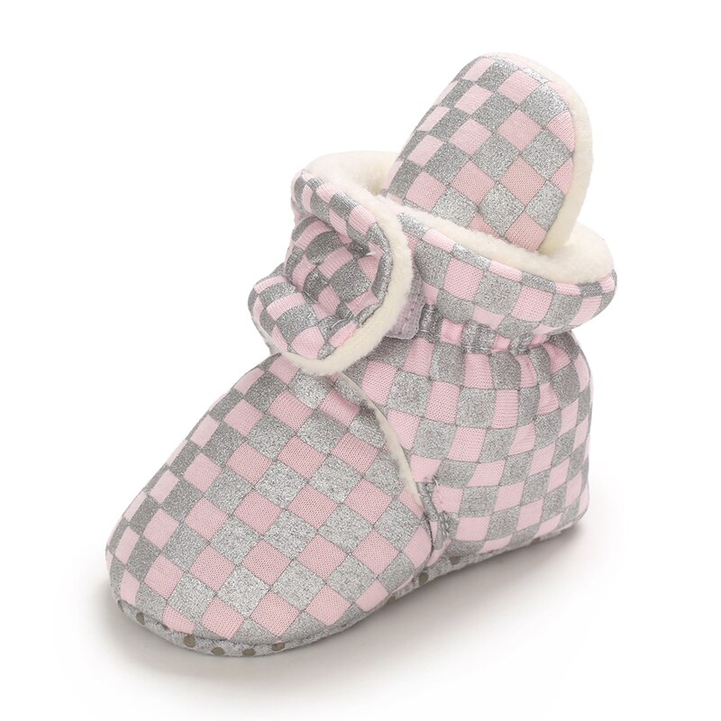 Prewalker Baby Winter Schaakbord Warm Comfort Baby Laarzen 0-18 Maanden Baby Casual Schoenen Peuters