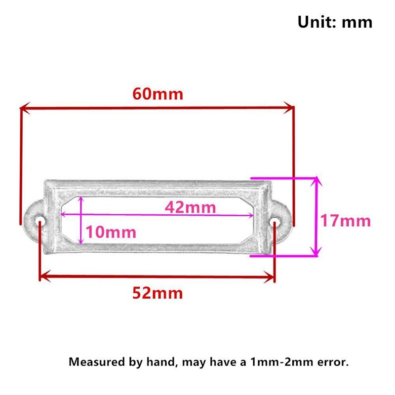 40 set Office Library File Drawer Cabinet Card Tag Label Holder Metal Frame (Silver Tone)
