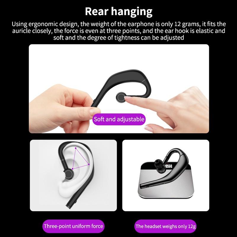 Utelite Draadloze Bluetooth Oortelefoon Auto Stereo Headset 300Mah Microfoon Lange Standby Enkele Oordopjes Business Sport Oorhaak