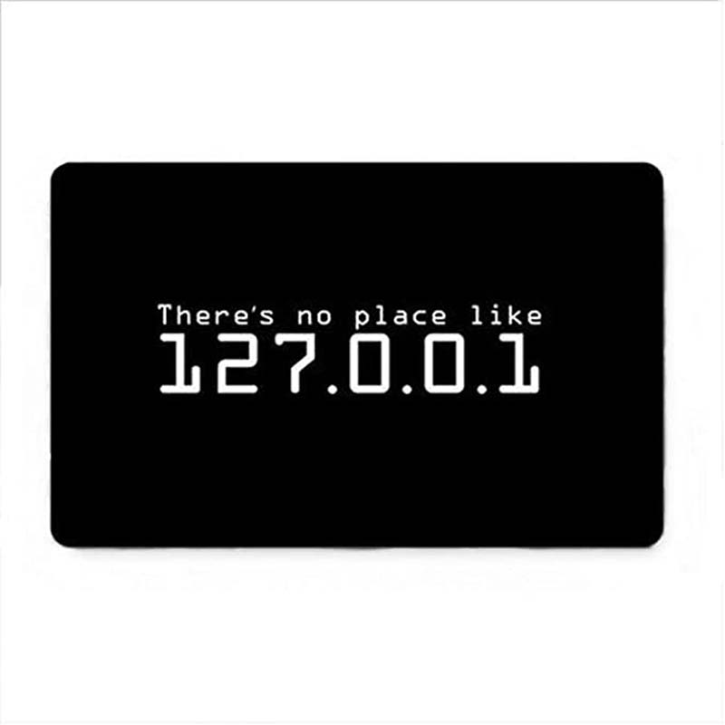 Vintage Entrance Doormat No Place Like 127.0.0.1 Non-Slip Barrier Home Decorative Door Mat Inside Outside Living Room D