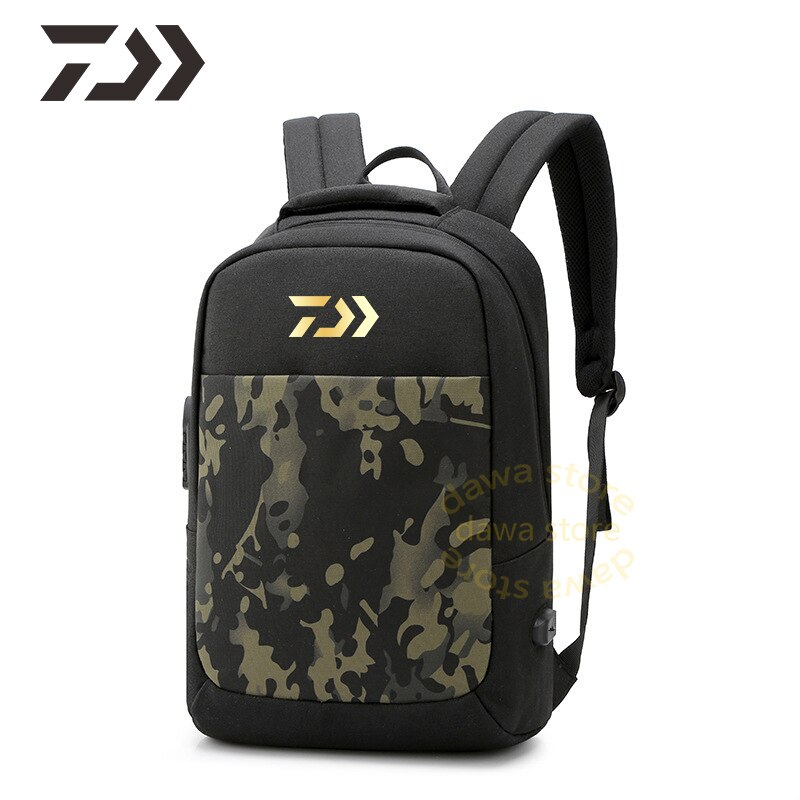 Tas Mannen Reizen Anti-Diefstal Opladen Rugzak Vissen Tas Waterdicht Duurzaam Casual Multi-Functionele Computer Bga: Black