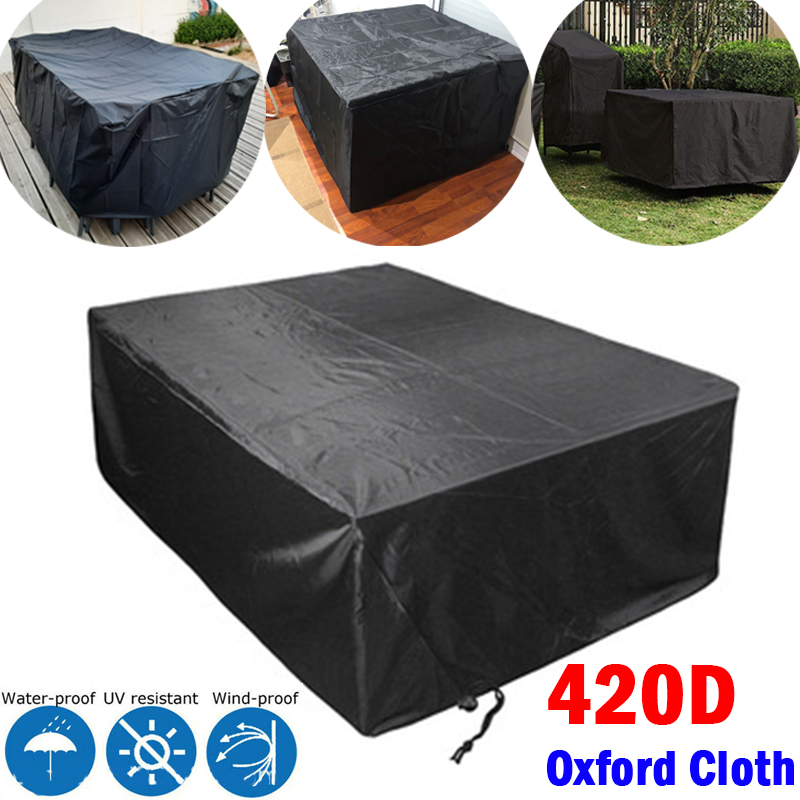 420D Oxford Fabric Furniture Covers Anti-UV Outdoor Sofa Table Chair Dust Proof Cover Garden Patio Waterproof Furniture Cover