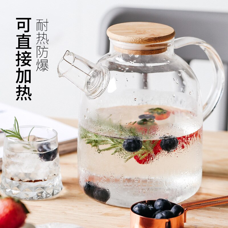 Bouilloire transparente en verre, résistante aux hautes températures, pour la maison, bouilloire à eau froide