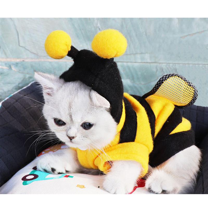 Disfraz de una pieza para mascota, disfraz de abeja de cuatro patas, para gato, disfraces de perros, talla XS-XL