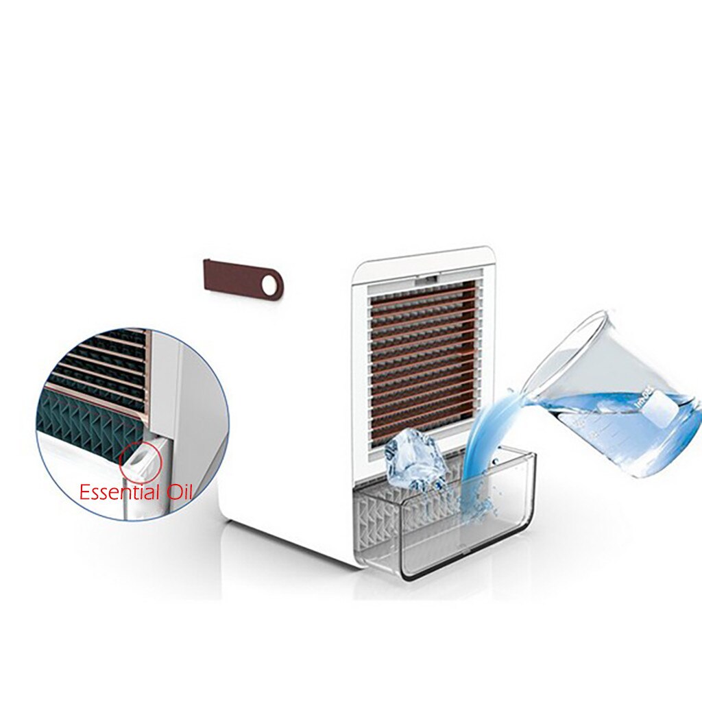 Air Cooler Portable Water Cooling Fan Mini Home Air Conditioner USB Charging Cooler Fan USB Personal Space Cooler Fan