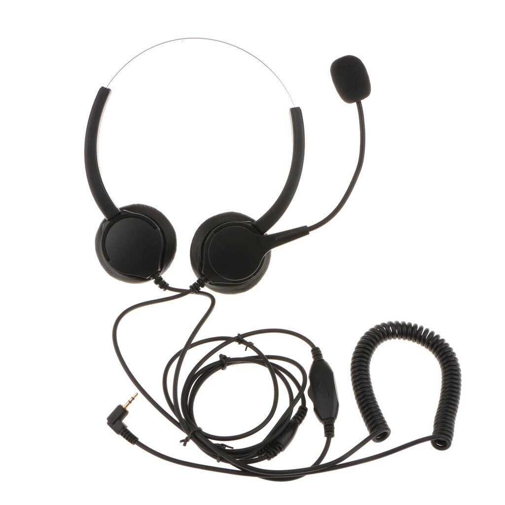 Hands-free Call Center Noise Cancelling Corded Headset Double Ear Headphone