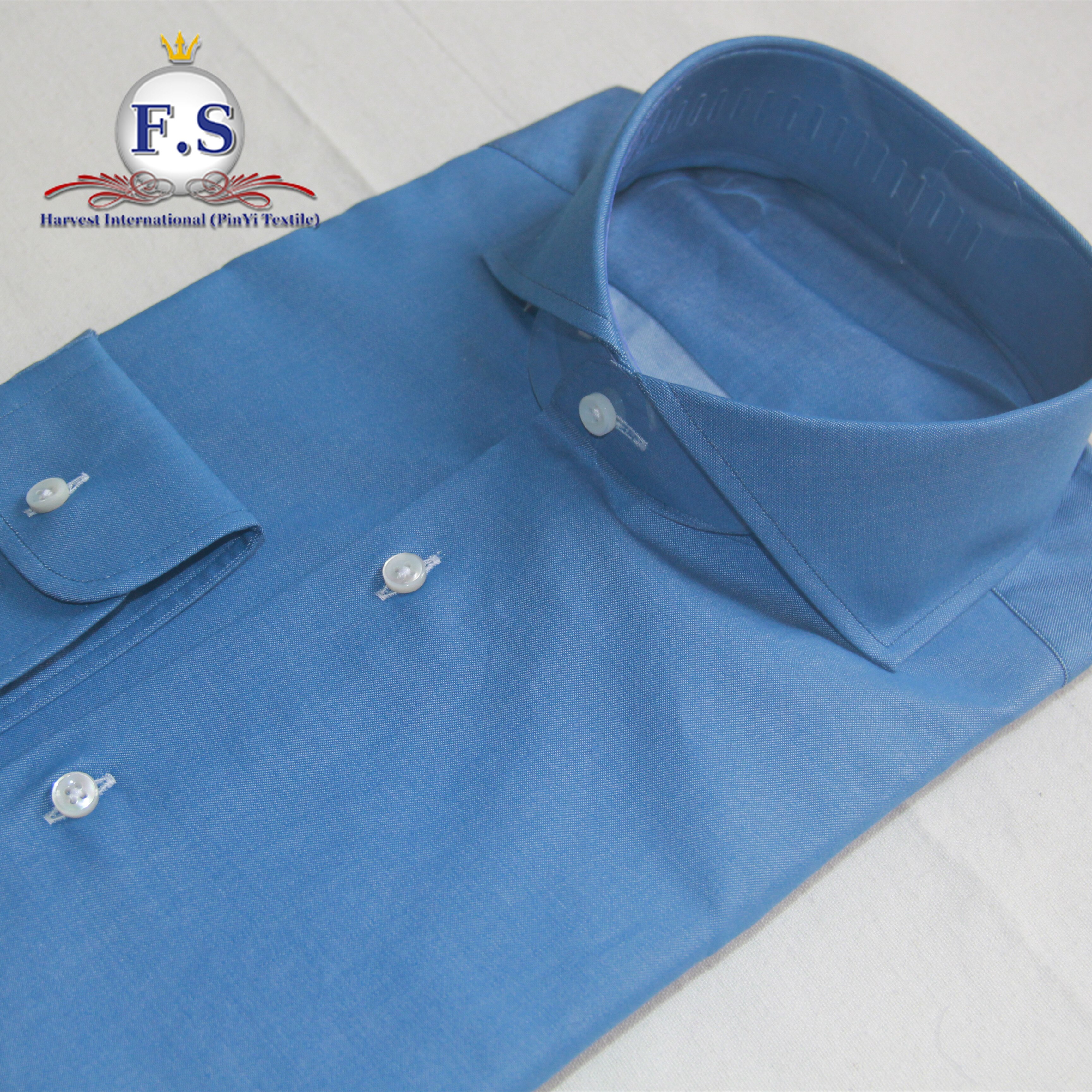 Dostosowane dżinsowa cutaway kołnierz mężczyźni sukienka koszula z długim rękawem