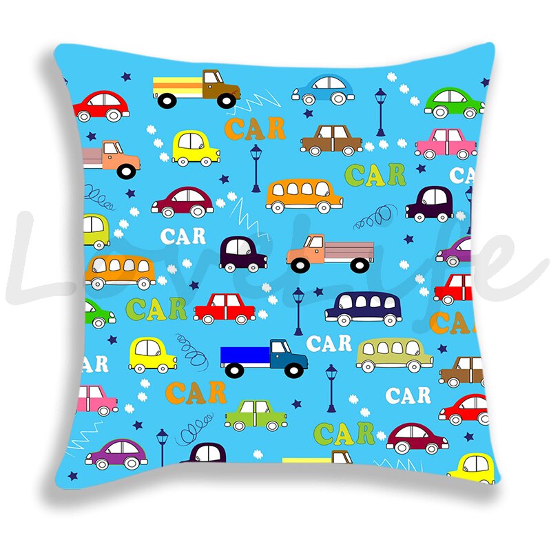 Brandweerwagen/Auto/Graafmachine/Ambulance Print Kussensloop Bank/Slaapkamer Kussenhoes 45*45Cm kussensloop Home Decor Kussensloop Jongens: 5