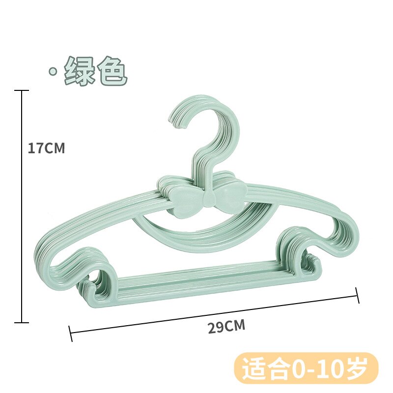 5/10/20Pcs Kids Kleerhanger Rekken Draagbare Plastic Display Hangers Winddicht Kinderen Jassen Hanger Baby Kleding organizer: green / 5pcs