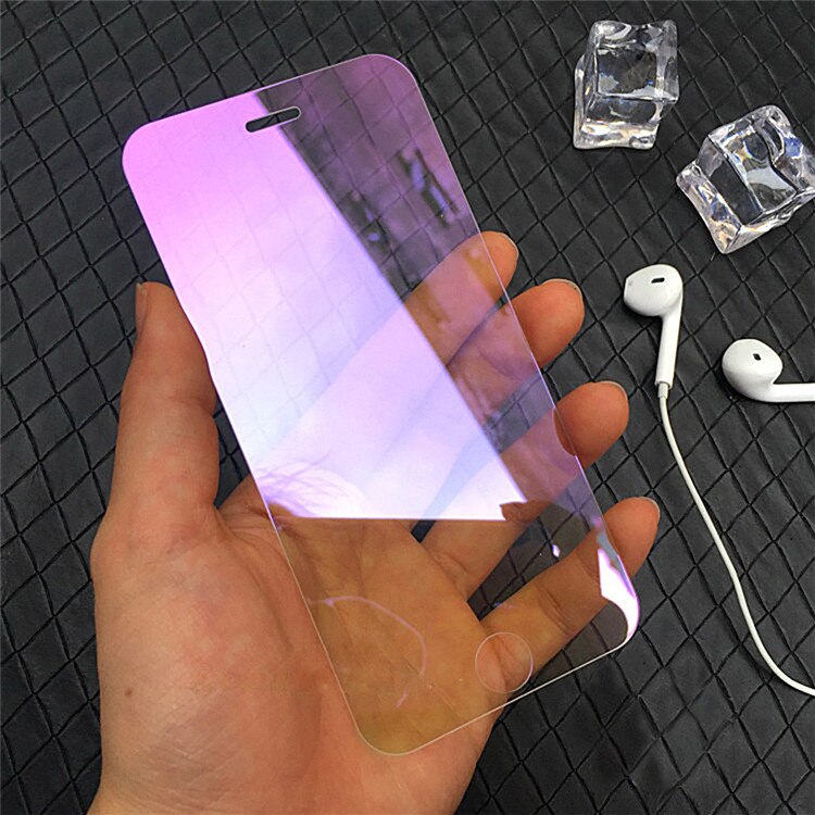 9H Colorful Mirror Tempered Glass Screen Protector for iPhone X XS 5 5S SE 6 6S 7 8 Plus Full Cover Film Protective Guard Case: Purple / 5 5S SE
