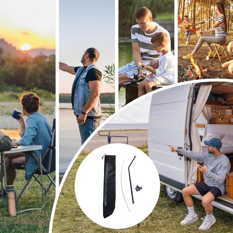 Camping Tabletop Light Stand Aluminum Alloy Curved Light Stand Portable Picnic Light Pole Lighting Rack desktop light stand