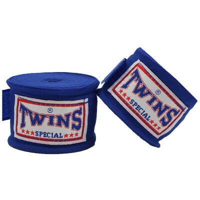 Gants d'entraînement de boxe thaïlandaise, 5m, bandage, protection du poignet, coup de poing, rond, MMA: Bleu
