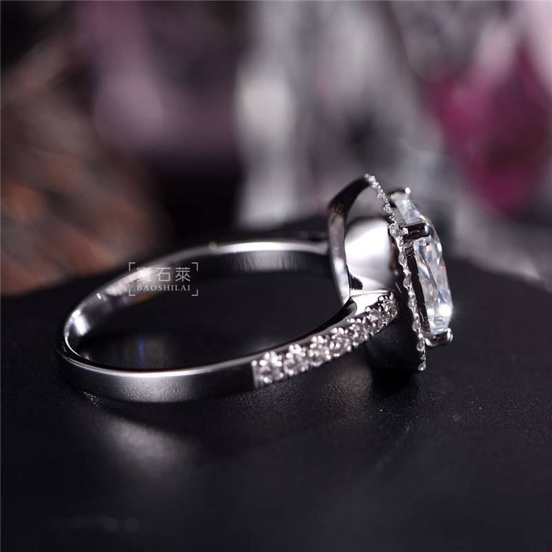 CC Wedding Rings For Women S925 Silver Cubic Zirconia Rectangle White Stone Bridal Engagement Ring Bijoux Femme CC595