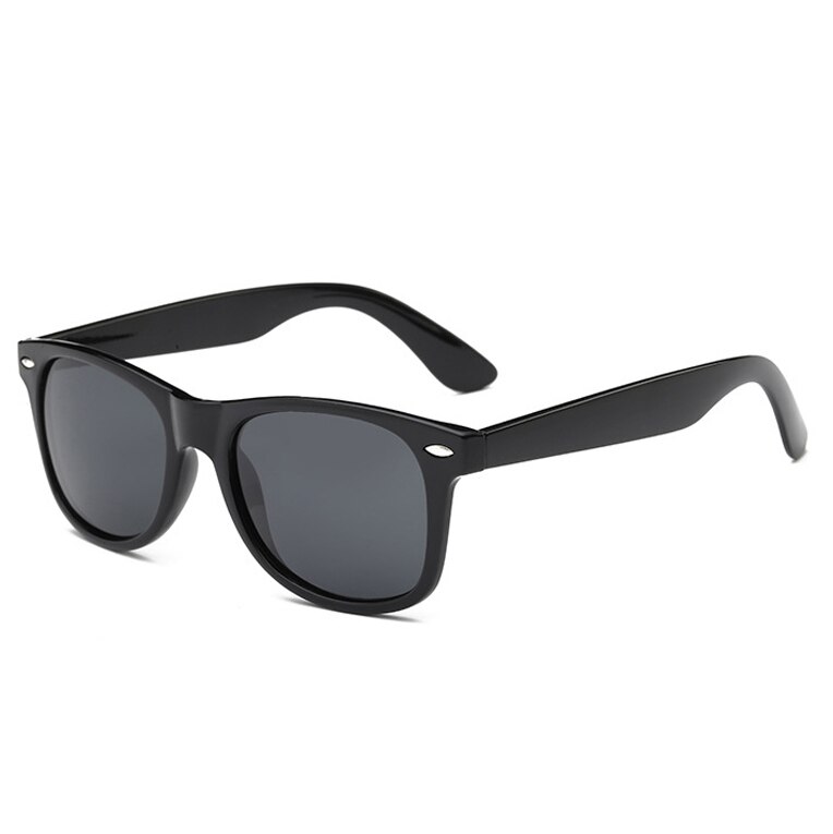 Classic Gepolariseerde Zonnebril Heren Rijden Spiegel Coating Punten Tortoise Frame Brown Lens Brillen Mannelijke Zonnebril UV400: Bright Black Black