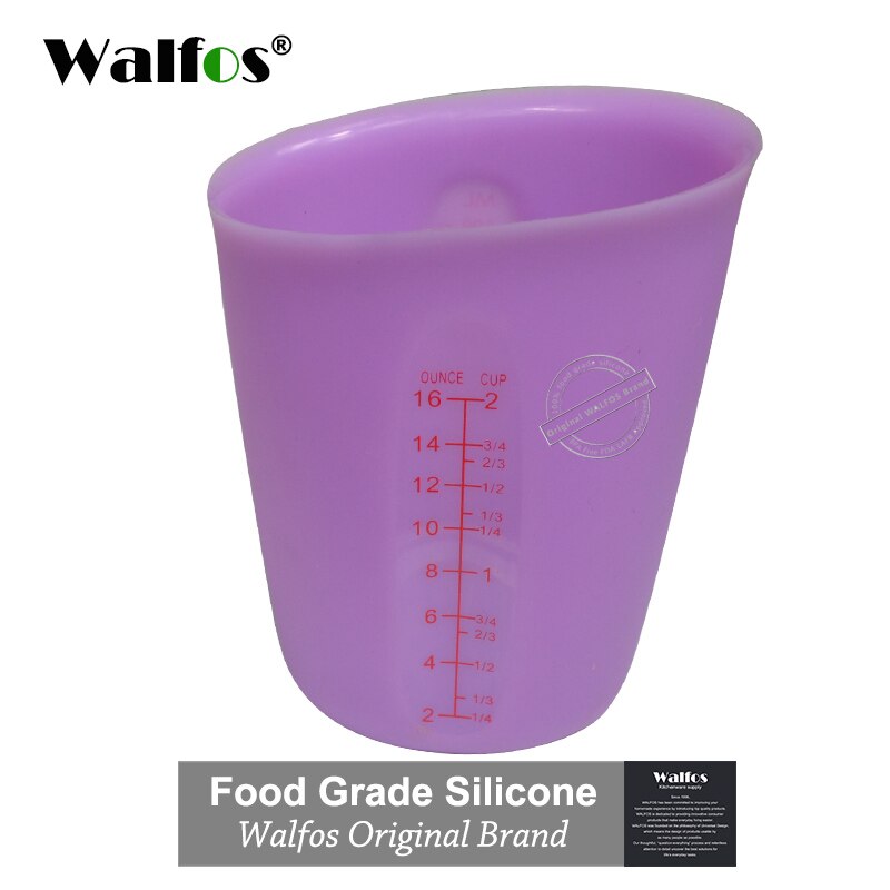 WALFOS-tazas medidoras de silicona flexibles, Alimentaria, 500ml, cuchara de medir, utensilios para hornear, utensilios de repostería para Cocina: 500 ml purple