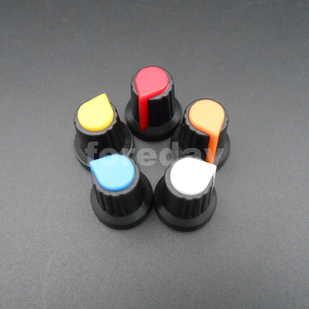 1000PCS X 6mm WH148 potentiometer AG2 Plastic knob cap M6 Plum Handle for amplifier Yellow Red White Orange Blue *FD661-665