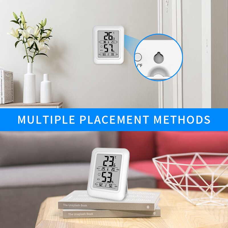 FABISENS – Mini thermomètre numérique et hygromètre, capteur de température et humidité de la pièce intérieure, Station météo Portable