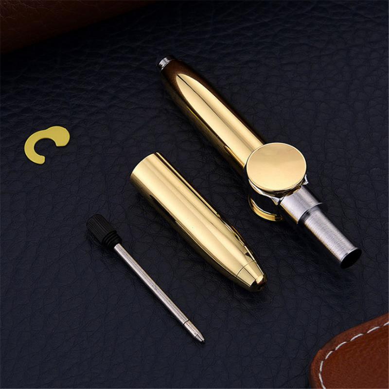 Finger Gyro Spinner Multi-Fonction Gyroscope Stylo Décompression Lumière stylo à bille Forme Soulager Le Stress Pack En Boîte: Gold