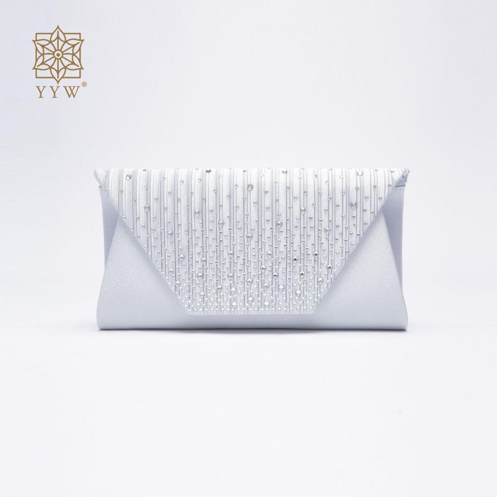 Bolso de mano de color rojo vino, bolso tipo sobre con cuentas de diamantes de imitación coloridos, bolso de hombro para banquete de boda y noche, bolso de satén plisado: Beige