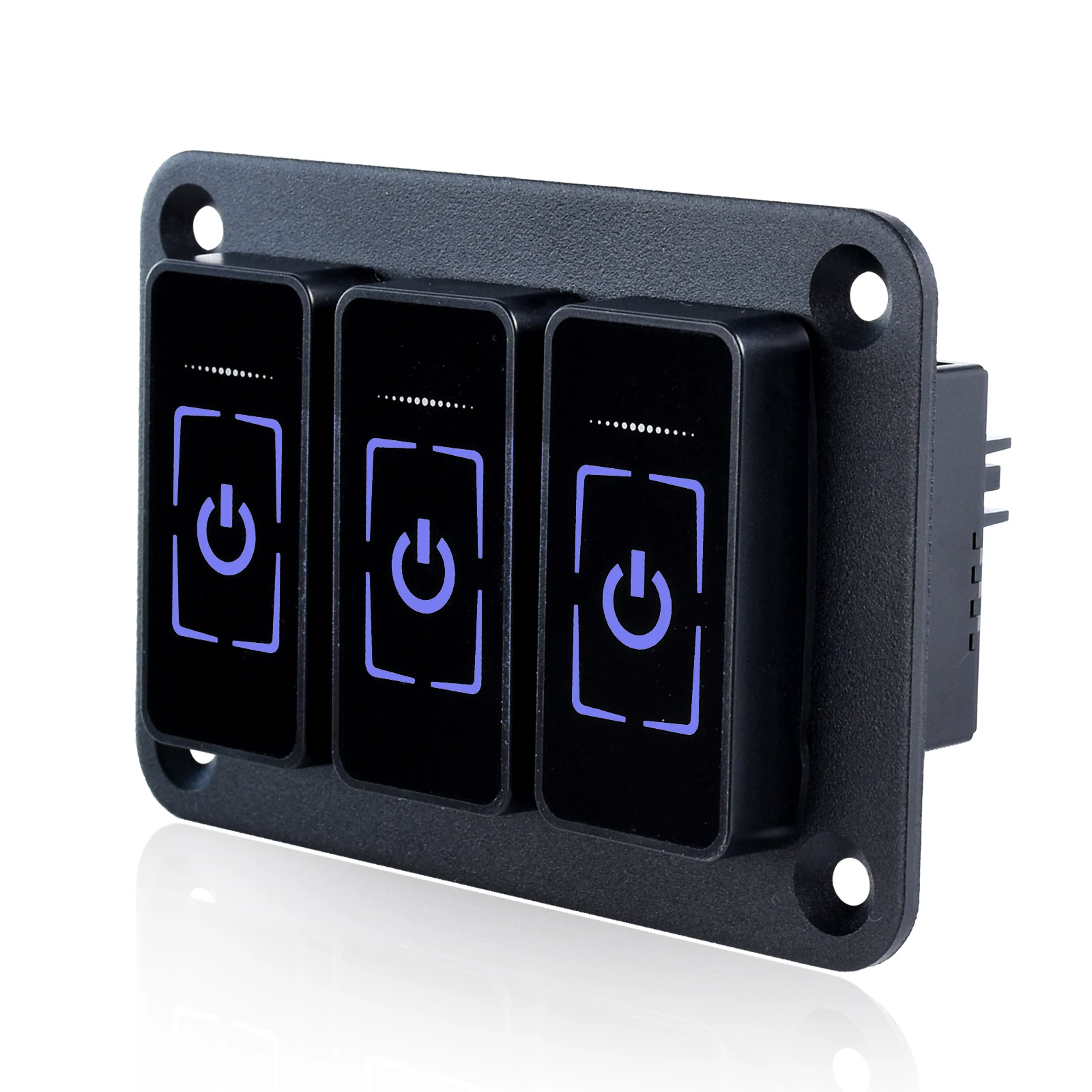 Nice Intelligent Touch Screen 2-8 Gang LED Rocker Switch Panel Switch Panel ON-OFF Waterproof Light Switch for Marine Caravan RV: GRAY