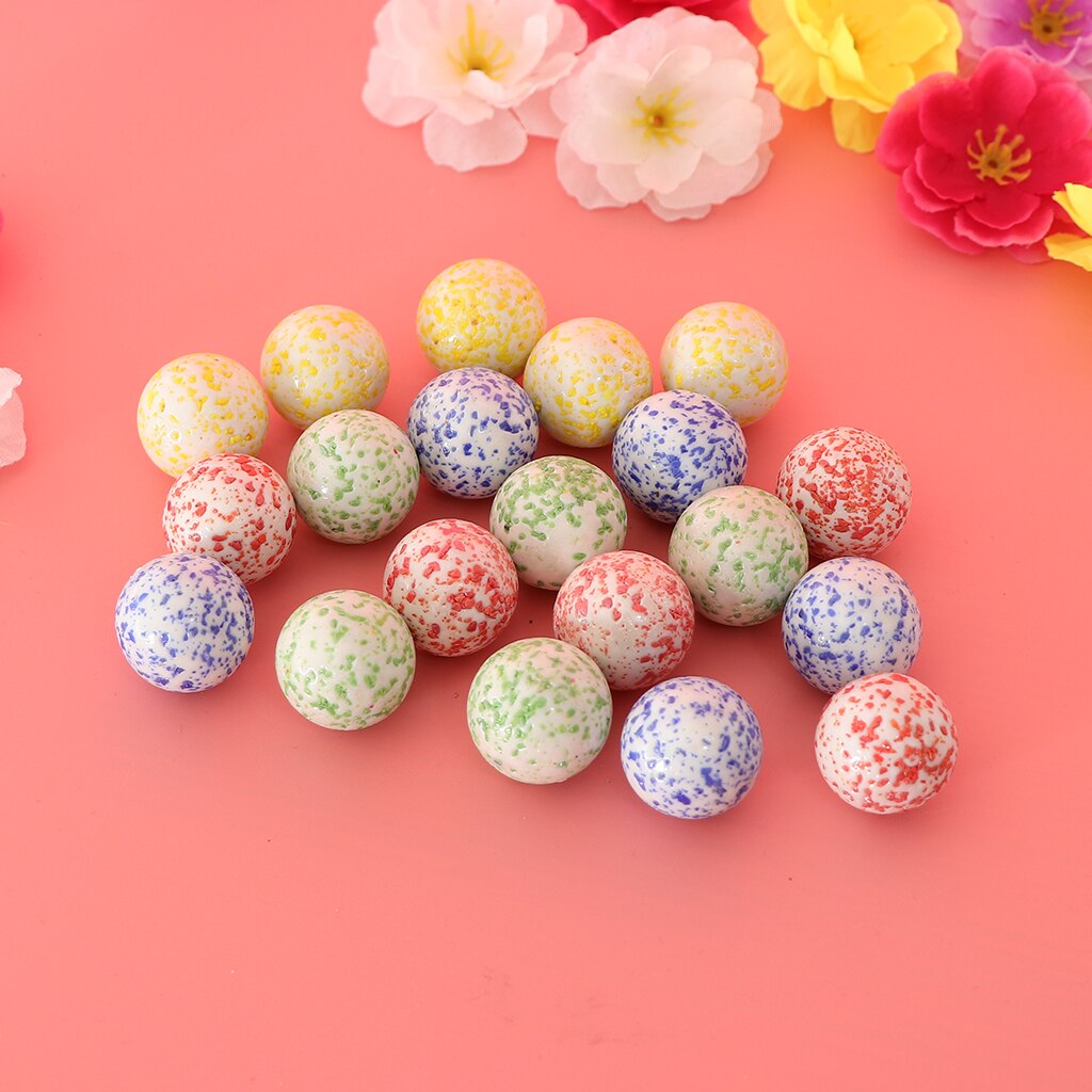 20Pcs 25mm Multicolor Round Speckled Glass Marbles, Vase Filler Beads, Kids Marble Run Game Replacement Marbles DIY Crafts